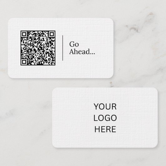 Ga verder... | Aanpasbare QR-code en logo Visitekaartje (Voorkant / Achterkant)