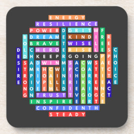 Ga verder met Motivatie Word Search Quest Circle Bier Onderzetter