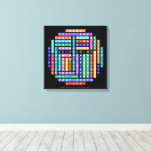 Ga verder met Motivatie Word Search Quest Circle Canvas Afdruk (Insitu (Houten vloer))