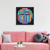 Ga verder met Motivatie Word Search Quest Circle Canvas Afdruk (Insitu (Woonkamer))