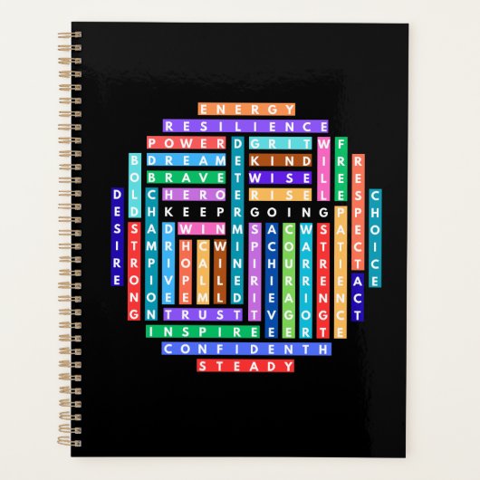 Ga verder met Motivatie Word Search Quest Circle Planner (Voorkant)