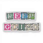 Ga verder met Retro Sticker (Voorkant)