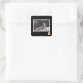 Ga verder zonder mij vierkante sticker (Tas)