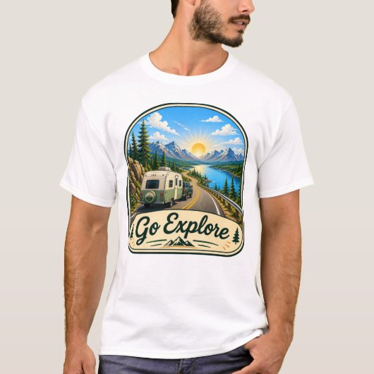 Ga Verkennen Camping T-shirt (Voorkant)