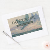 Ga verkennen rechthoekige sticker (Envelop)