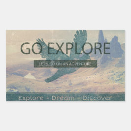 Ga verkennen rechthoekige sticker