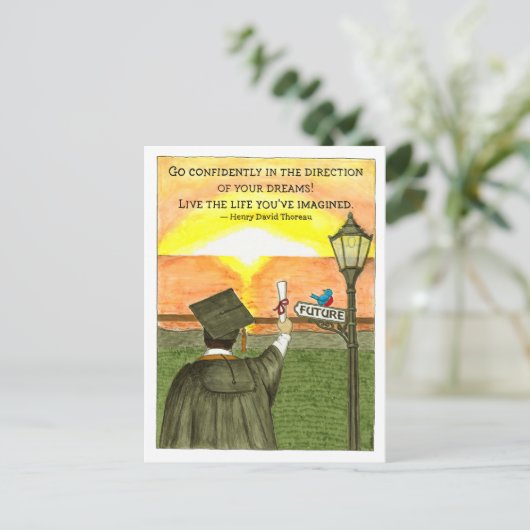 Ga Vertrouwelijk Sunrise Afstuderen Briefkaart (Staand voorkant)