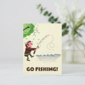 Ga vissen. briefkaart (Staand voorkant)