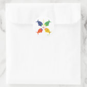 Ga vissen! ronde sticker (Tas)