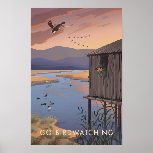 Ga Vogels Kijken Reisposter Poster (Voorkant)
