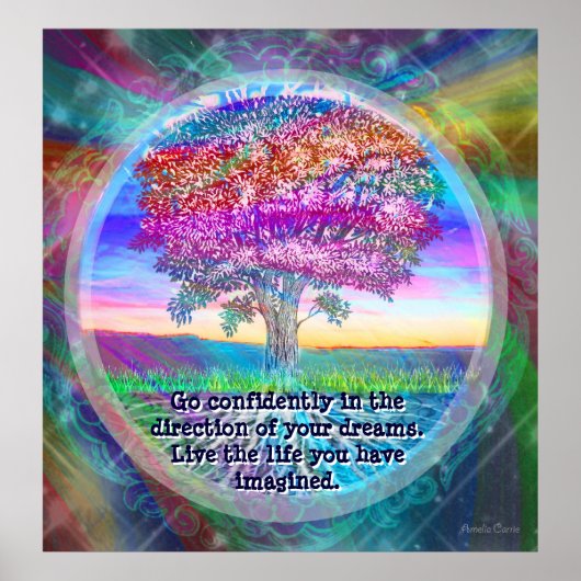 Ga vol vertrouwen in de richting van je dromen. Li Poster (Voorkant)