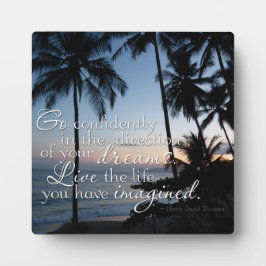 Ga vol vertrouwen Thoreau Quote Small Photo Plaque Fotoplaat