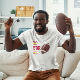 Ga voor 2 Football teamkleuren rood goud T-shirt