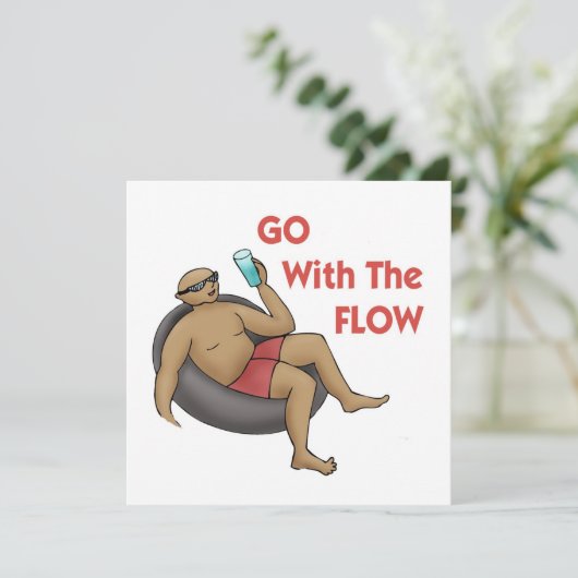 Ga voor de Flow Invitation Kaart (Staand voorkant)