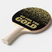 Ga voor de Gold Glitter Black Tafeltennisbatje (Voorkant Gekanteld)