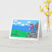 Ga voor Eagle Golf Cartoon Wenskaart Kaart (Gele Bloem)