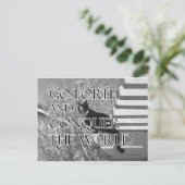 Ga voor en verover Motivatie kat Briefkaart (Staand voorkant)