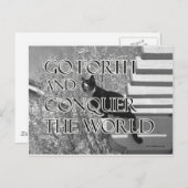 Ga voor en verover Motivatie kat Briefkaart (Voorkant / Achterkant)