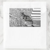 Ga voor en verover Motivatie kat Rechthoekige Sticker (Tas)