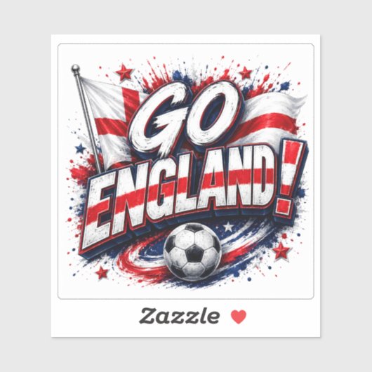 Ga voor Engeland 2026 Voetbalfan Sticker (Vel)