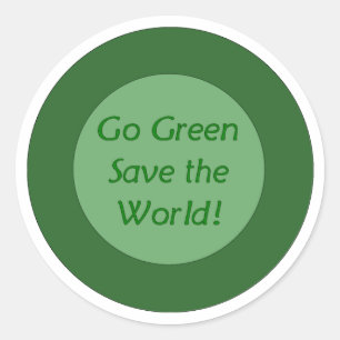 Ga voor Green Save World Ronde Sticker