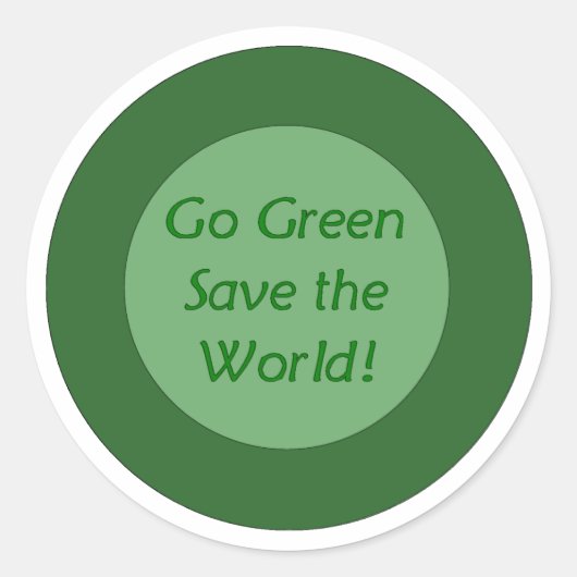 Ga voor Green Save World Ronde Sticker (Voorkant)