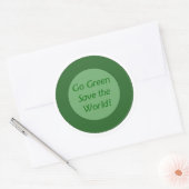 Ga voor Green Save World Ronde Sticker (Envelop)