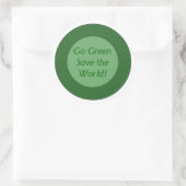 Ga voor Green Save World Ronde Sticker (Tas)