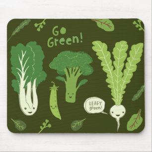 Ga voor groen! (Leafy Green!) Gelukkig moestuin Muismat