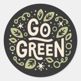 Ga voor groene eco vriendelijke esthetiek ronde sticker
