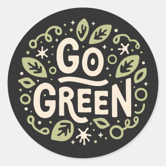 Ga voor groene eco vriendelijke esthetiek ronde sticker (Voorkant)