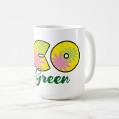 Ga voor groene retro-ecodesign koffiemok (Voorkant rechts)