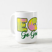 Ga voor groene retro-ecodesign koffiemok (Voorkant links)