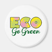 Ga voor groene retro-ecodesign magneet (Voorkant)