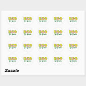 Ga voor groene retro-ecodesign ronde sticker (Vel)