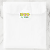 Ga voor groene retro-ecodesign ronde sticker (Tas)