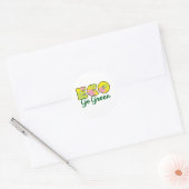 Ga voor groene retro-ecodesign ronde sticker (Envelop)