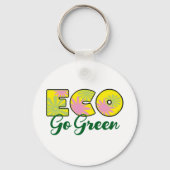 Ga voor groene retro-ecodesign sleutelhanger (Voorkant)
