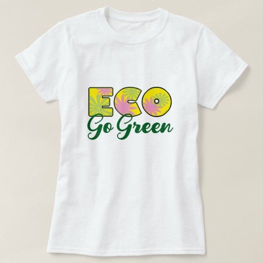 Ga voor groene retro-ecodesign t-shirt (Design voorkant)