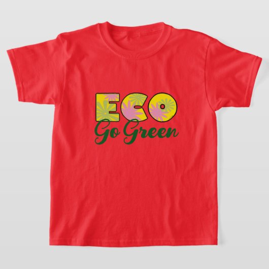 Ga voor groene retro-ecodesign t-shirt (Laagn)