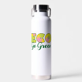 Ga voor groene retro-ecodesign waterfles (Voorkant)