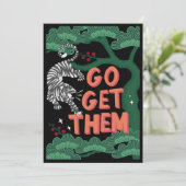 Ga voor hen Japan Tiger Positivity bemoediging Kaart (Staand voorkant)
