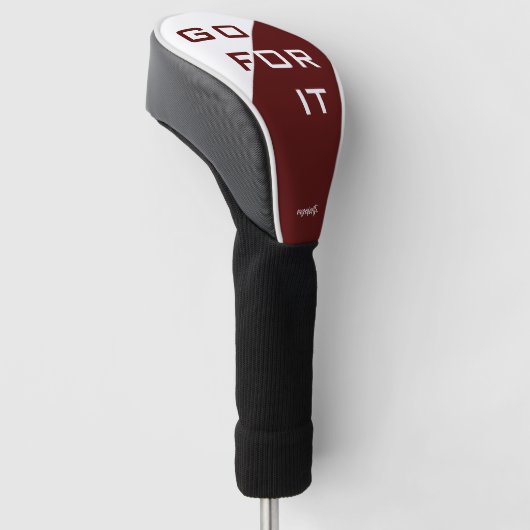 Ga voor het Maroon en Witte Modern Golfheadcover (Schuin)