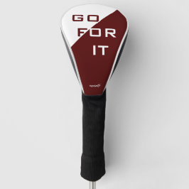 Ga voor het Maroon en Witte Modern Golfheadcover