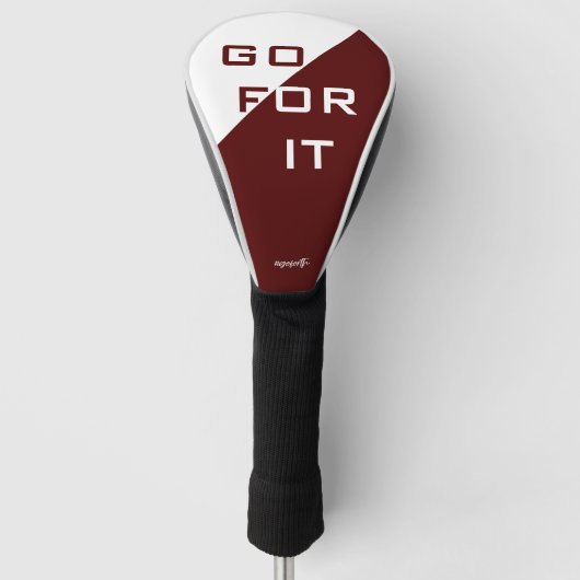 Ga voor het Maroon en Witte Modern Golfheadcover (Voorkant)