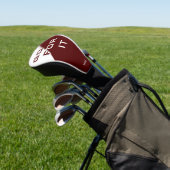 Ga voor het Maroon en Witte Modern Golfheadcover (Insitu)