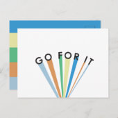 Ga voor het retro stijl aanmoedigingsbericht feestdagenkaart (Voorkant / Achterkant)