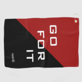 Ga voor Rood en Zwart Matig Geometrisch Golfhanddoek (Horizontaal)
