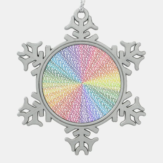 Ga voor Ziel! Tin Sneeuwvlok Ornament (Voorkant)