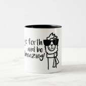 Ga vooruit en maak een Llamazing Coffee-Mok Tweekleurige Koffiemok (Center)
